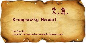Krompaszky Mendel névjegykártya